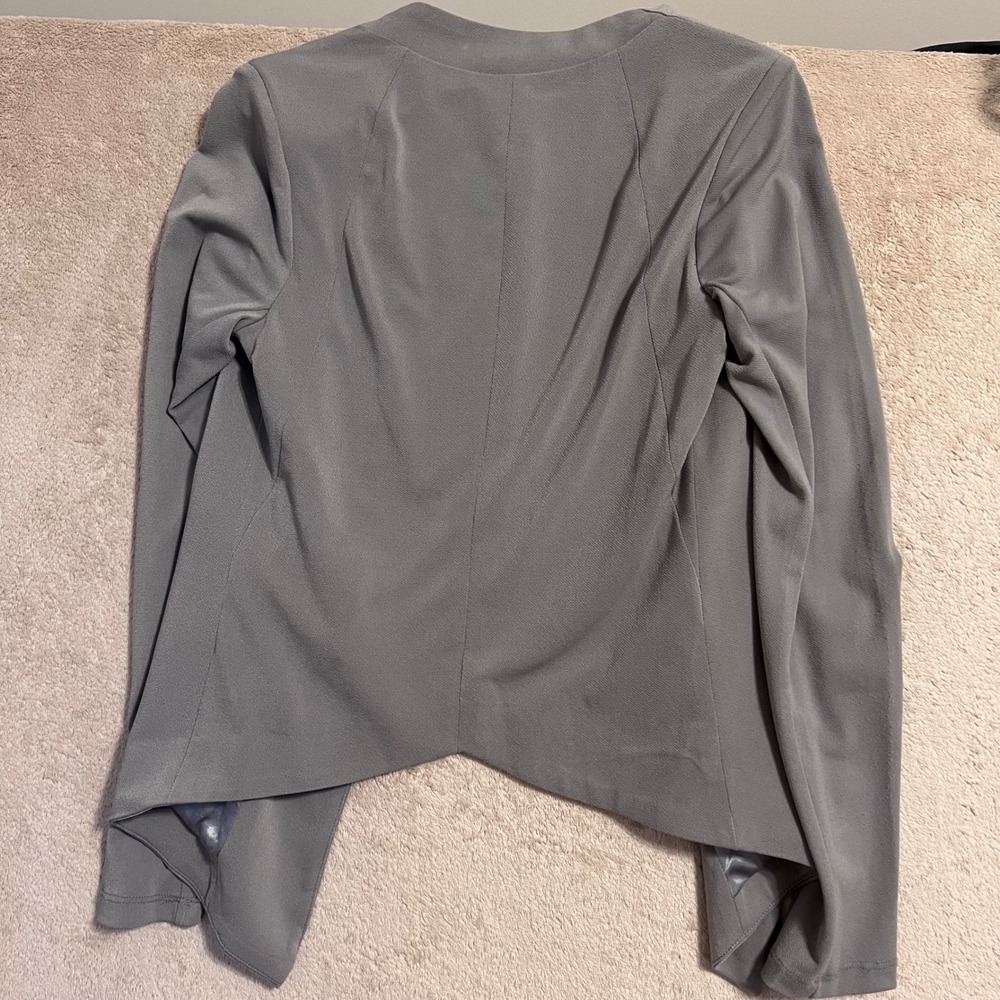 BCBGeneration Gray Open Front Draped Blazer Jacke… - image 8